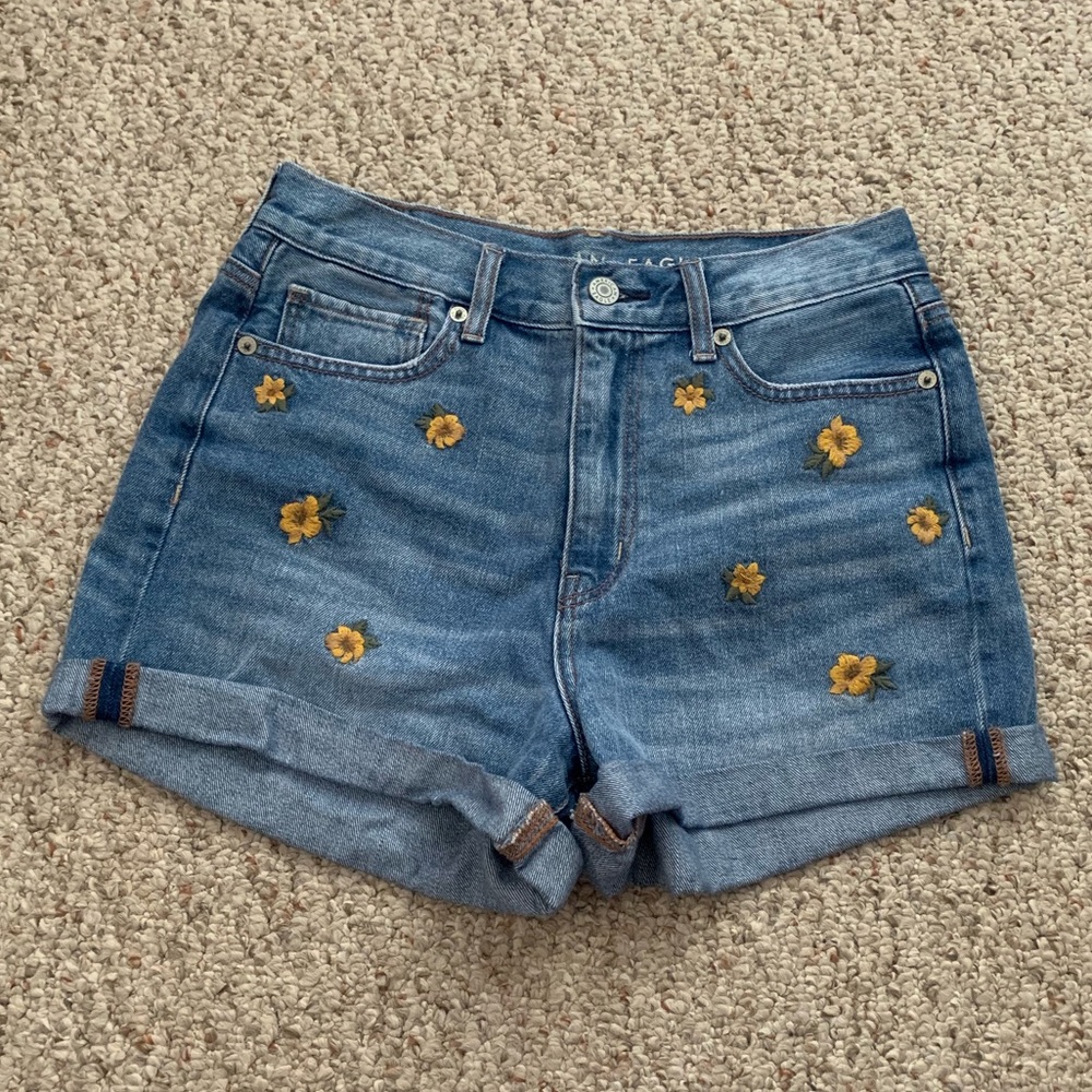 American eagle flower jean shorts